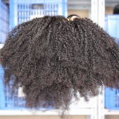 Sunny Queen Natural Color Afro Kinky Curly Peruvian Virgin Human Hair Weave 4pcs Bundles 