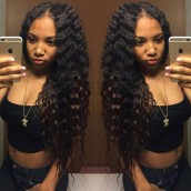 Sunny Queen Natural Color High Quality 100% Brazilian Virgin Human Hair Wig Deep Wave Lace Front Wigs