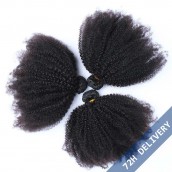 Sunny Queen Natural Color Mongolian Afro Kinky Curly Virgin Human Hair Weave 3 Bundles