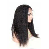 Sunny Queen Natural Color Indian Remy Human Hair Wigs Kinky Straight Silk Top Lace Wigs
