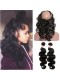 Brazilian Human Virgin Hair Body Wave Pre Plucked 360 Lace Frontal Closure With 2 Bundles