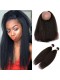 Kinky Straight 360 Lace Frontal Closure With 2 Bundles 100% Brazilian Human Virgin Hair