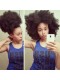 Mongolian Afro Kinky Curly Virgin Human Hair Weave Natural Color 3 Bundles