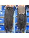 Brazilian Virgin Hair Kinky Straight Free Part Lace Closure with 3pcs Weaves 