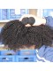 Mongolian Virgin Hair Afro Kinky Curly Free Part Lace Closure with 3pcs Weaves