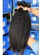 Natural Color Kinky Straight Peruvian Virgin Human Hair Weaves 4pcs Bundles