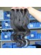Natural Color Body Wave Brazilian Virgin Hair Three Part Lace Closure 4x4inches