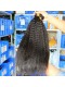 Kinky Straight Natural Color Brazilian Virgin Human Hair Weave 4 Bundles