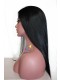 Natural Color Silk Straight 100% Indian Remy Human Hair Wig Lace Front Wigs 