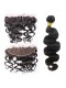 Brazilian Virgin Hair Body Wave Lace Frontal Closure With 4 Pcs Hair Bundles Natural Color 