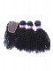 Peruvian Virgin Hair Kinky Curly Free Part Lace Closure with 3pcs Weaves