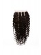 European Virgin Hair Kinky Curly Three Part Lace Closure 4x4inches Natural Color