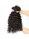 Natural Color Deep Wave Brazilian Virgin Hair Lace Frontal Closure Free Part With 3pcs Weaves