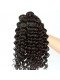 Natural Color Deep Wave Brazilian Virgin Hair Lace Frontal Closure Free Part With 3pcs Weaves