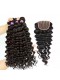 Malaysian Virgin Hair Deep Wave Free Part Lace Closure with 3pcs Weaves