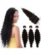 Brazilian Virgin Hair with Closure Deep Wave 3 Bundles with 1 closure Natural Color