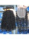 Brazilian Virgin Human Hair Kinky Curly Lace Closure with 3pcs Hair Weaves 