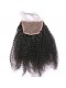 Indian Remy Hair Afro Kinky Curly Three Part Lace Closure 4x4inches Natural Color