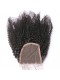 Mongolian Virgin Hair Afro Kinky Curly Three Part Lace Closure 4x4inches Natural Color 