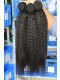 Natural Color Kinky Straight Peruvian Virgin Human Hair Weaves 4pcs Bundles