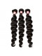 Natural Color Malaysian Virgin Hair Loose Wave Lace Frontal Closure With 3Pcs Hair Weaves 