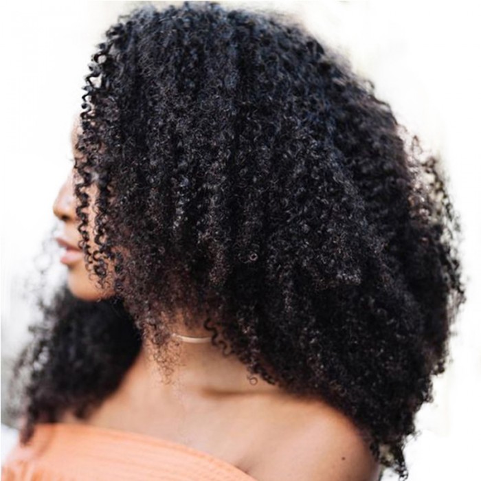 Afro Kinky Curly Indian Remy Hair Clip In Human Hair Extensions