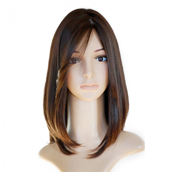 Brown Color European Virgin Hair Silky Straight Jewish Silk Top